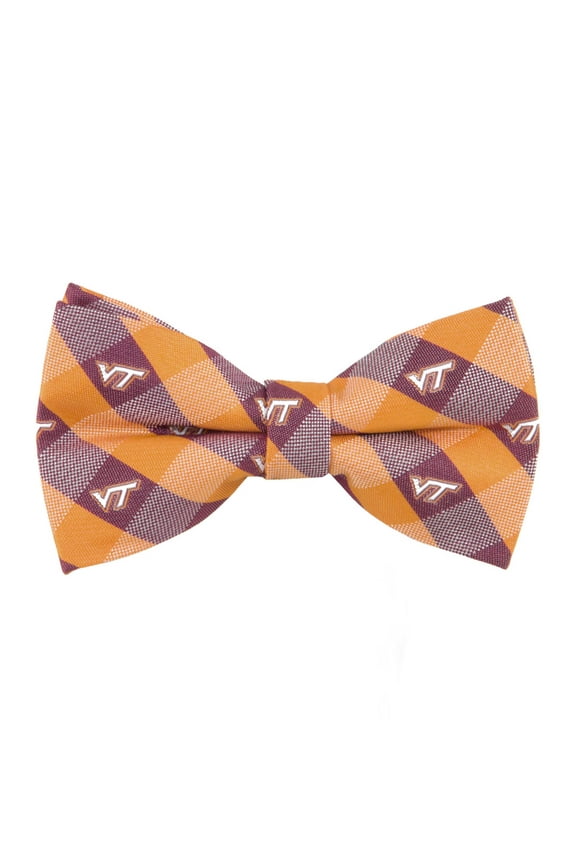 Men's Maroon Virginia Tech Hokies Check Bow Tie