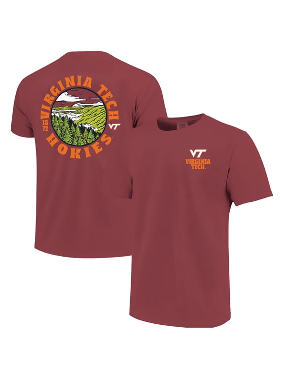 Men's Maroon Virginia Tech Hokies Comfort Colors Thick Lined Landscape T-Shirt