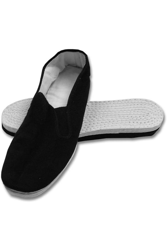 Men's Martial Art Kung Fu Tai Chi Cotton Sole Canvas Shoes (11) Black