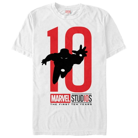 Men's Marvel 10 Anniversary Iron Man Graphic Tee White Large