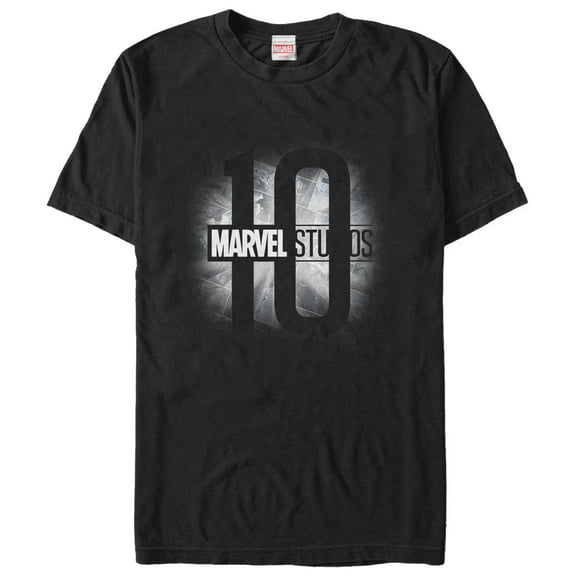 Men's Marvel 10 Studio Anniversaryscale Logo Graphic Tee Black Small