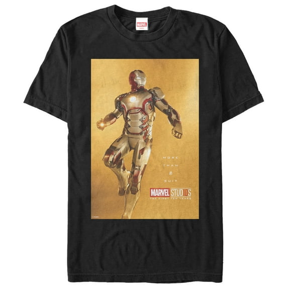 Men's Marvel 10 Years Anniversary Iron Man Graphic Tee Black Large