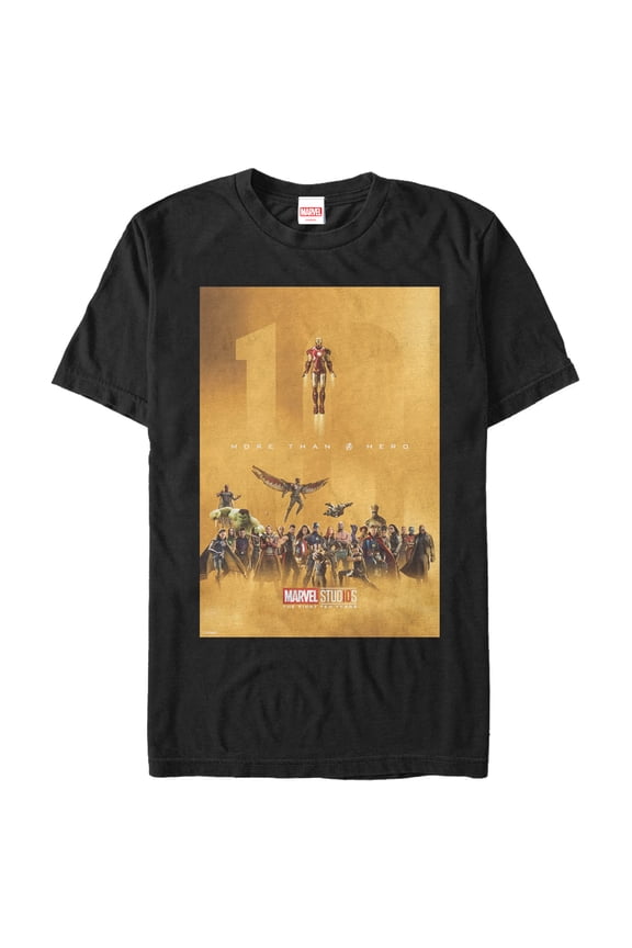 Men's Marvel 10 Years Anniversary More than a Hero  Graphic Tee Black X Large
