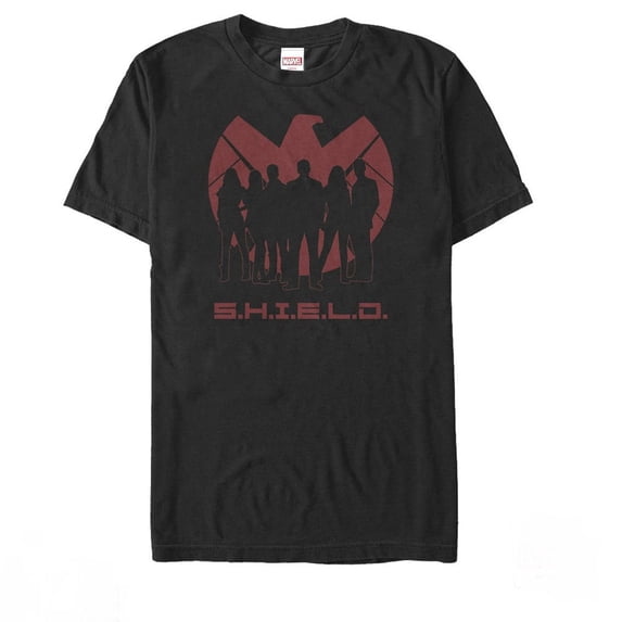 Men's Marvel Agents of SHIELD Silhouette Logo Graphic Tee Black Large