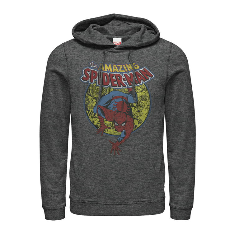 Men's Marvel Amazing Spider-Man Responsibility Pull Over Hoodie Charcoal  Heather Large