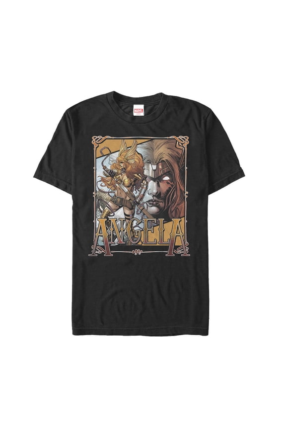 Men's Marvel Angela Frame Graphic Tee Black X Large