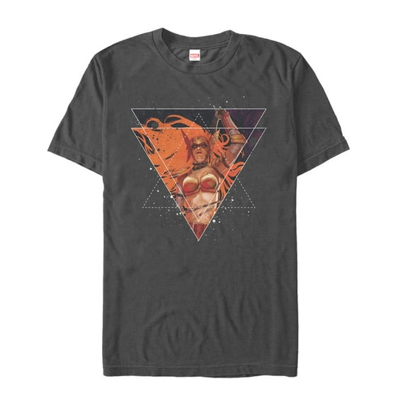 Men's Marvel Angela Triangle  Graphic Tee Charcoal Medium