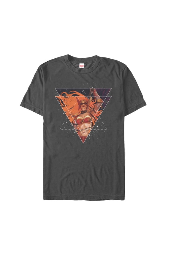 Men's Marvel Angela Triangle Graphic Tee Charcoal Small