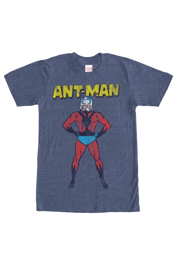Men's Marvel Ant-Man Superhero to the Rescue Graphic Tee Navy Blue Heather Large