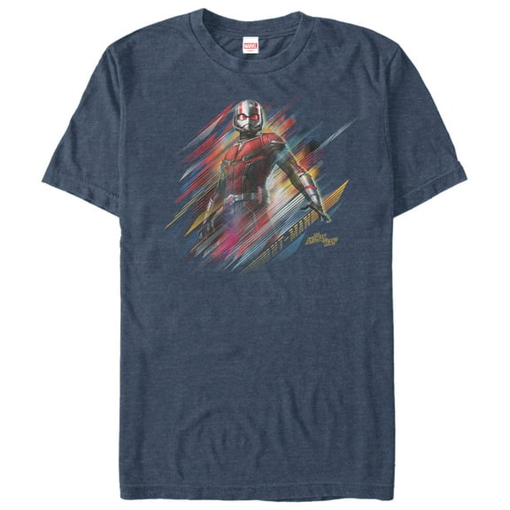 Men's Marvel Ant-Man and the Wasp Rainbow Streaks  Graphic Tee Navy Blue Heather 5X Large