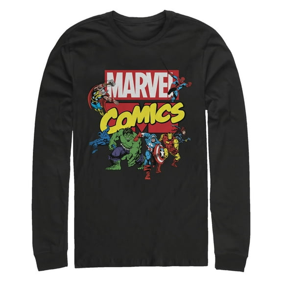 Men's Marvel Assemble Comic Team Long Sleeve Shirt