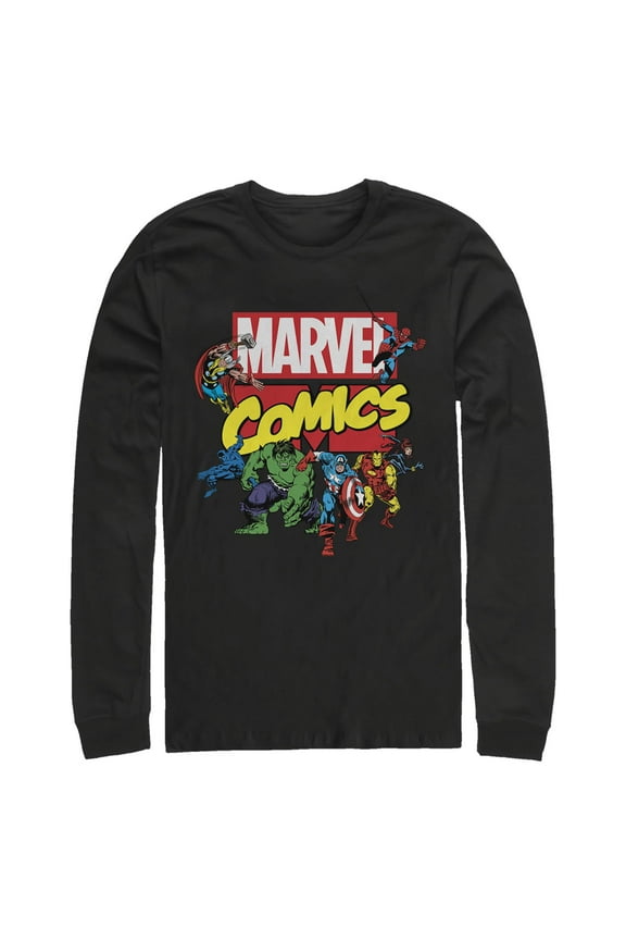 Men's Marvel Assemble Comic Team Long Sleeve Shirt