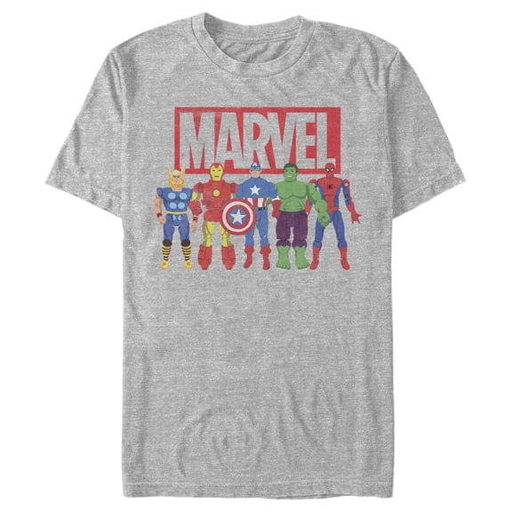 Men's Marvel Avenger Action Figures Graphic Tee Athletic Heather Small
