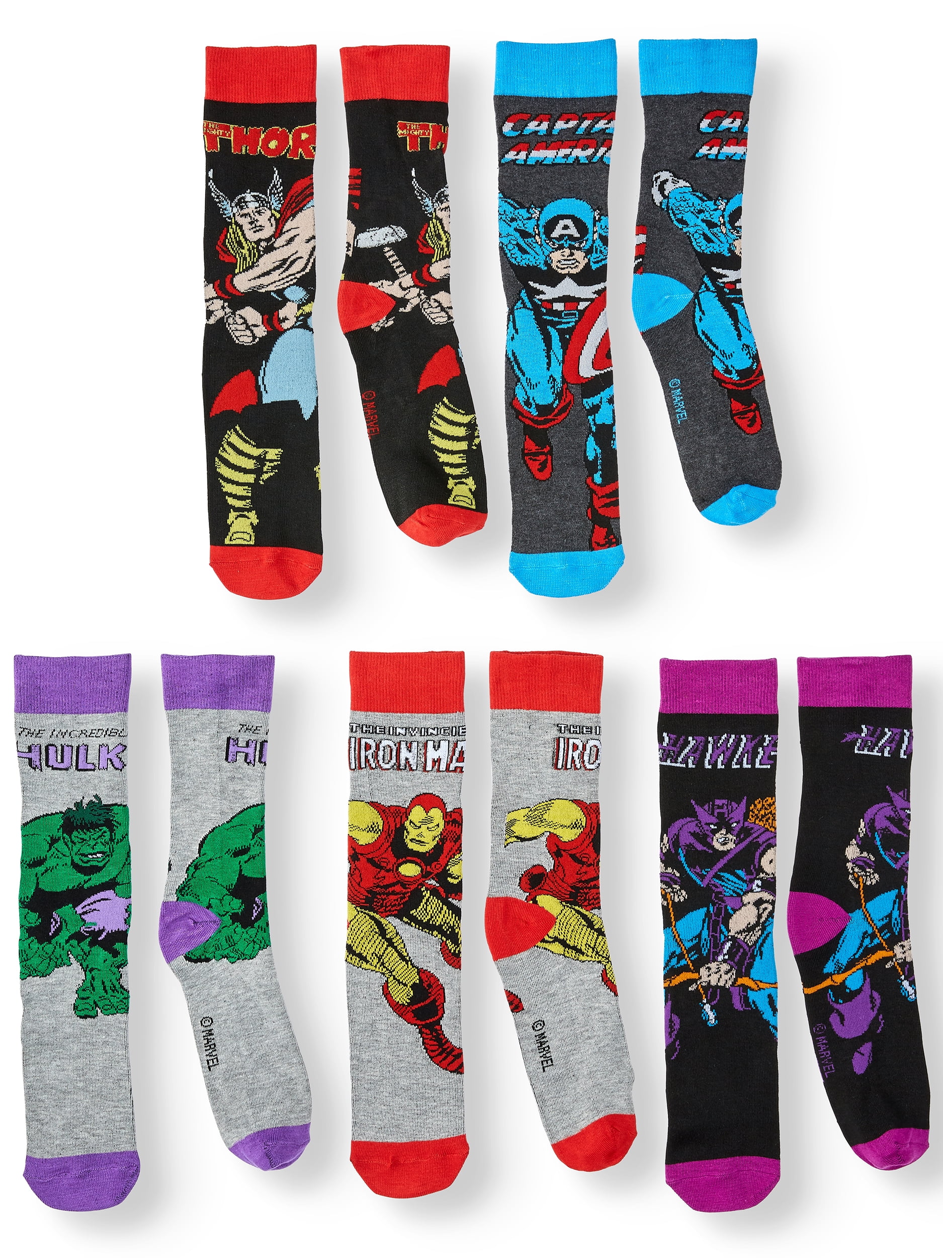 Men's Marvel Avengers 5-Pack Socks, Various Characters