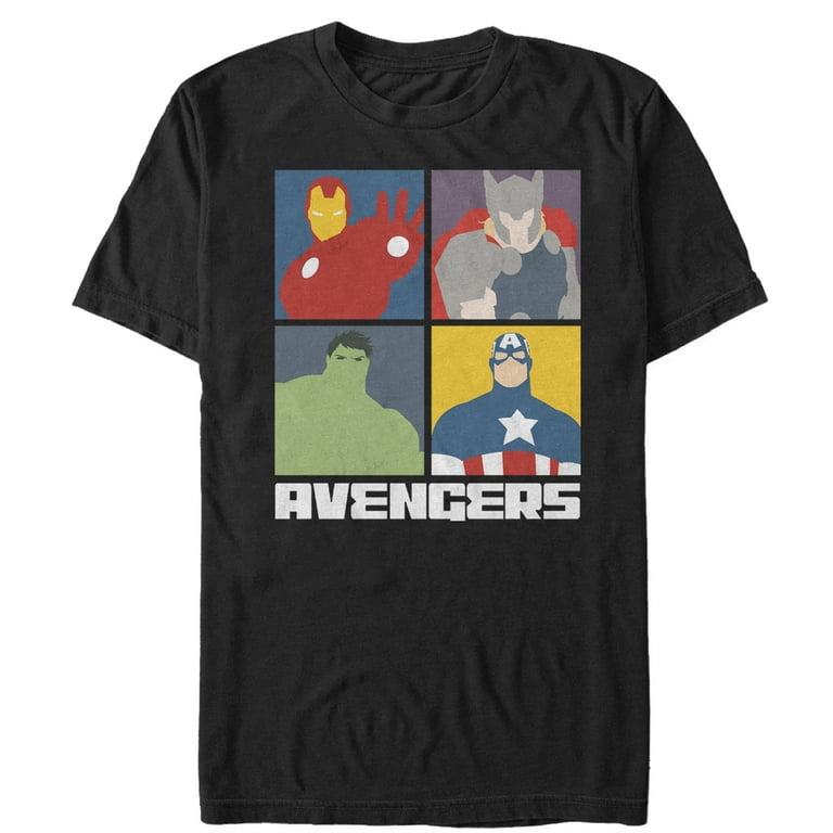 Men s Marvel Avengers Assemble Graphic Tee Black Large Walmart