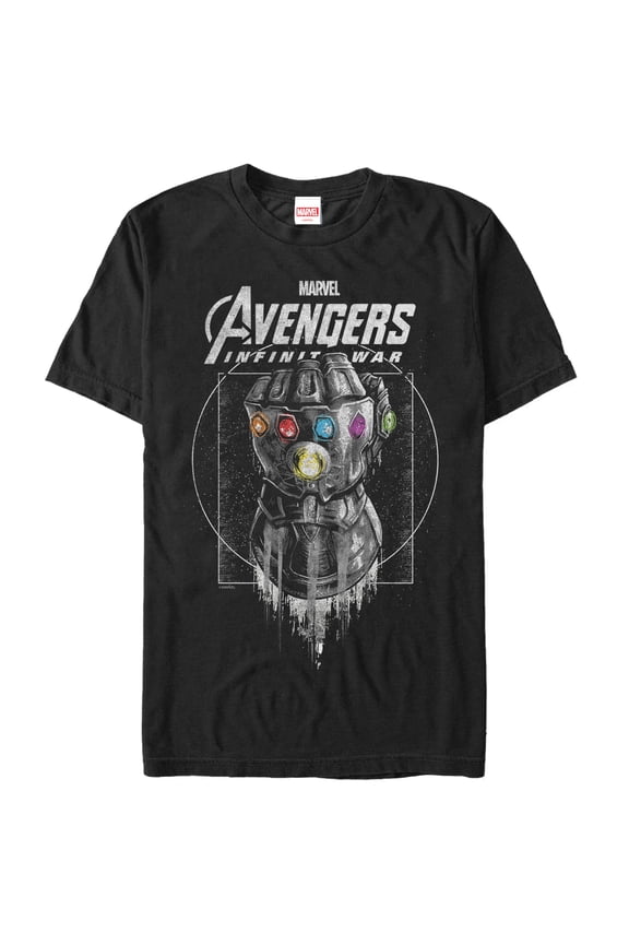 Men's Marvel Avengers: Avengers: Infinity War Gauntlet Drip Graphic Tee Black Medium