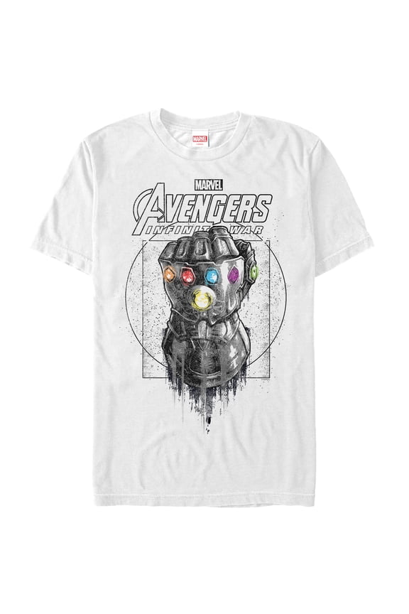 Men's Marvel Avengers: Avengers: Infinity War Gauntlet Drip Graphic Tee White Small