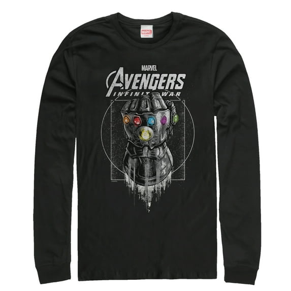 Men's Marvel Avengers: Avengers: Infinity War Gauntlet Drip Long Sleeve Shirt Black X Large