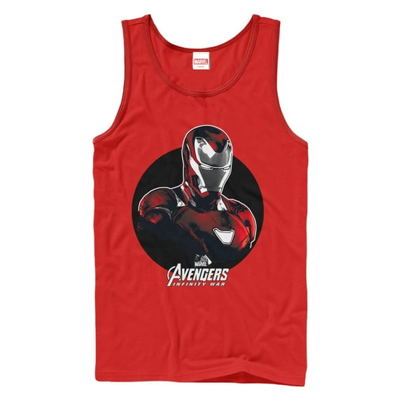 Men's Marvel Avengers: Avengers: Infinity War Iron Man Circle Tank Top Red Medium