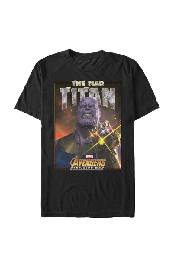 Men's Marvel Avengers: Avengers: Infinity War Mad Titan Thanos  Graphic Tee Black Large