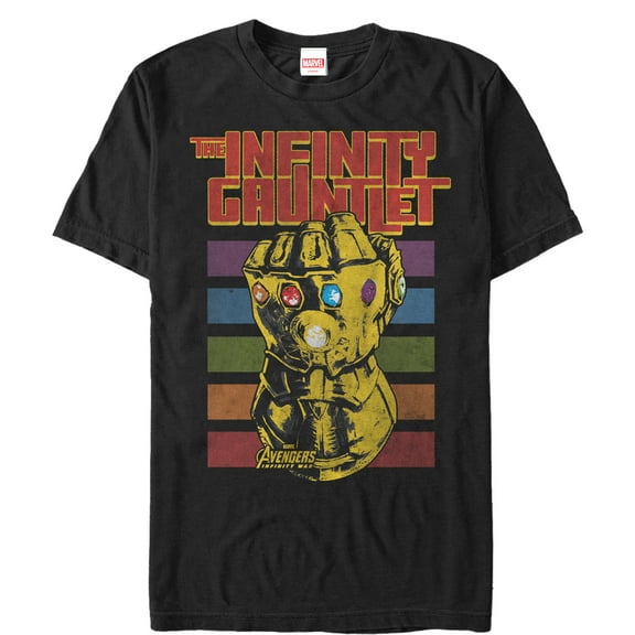 Men's Marvel Avengers: Avengers: Infinity War Rainbow Gauntlet  Graphic Tee Black 3X Large