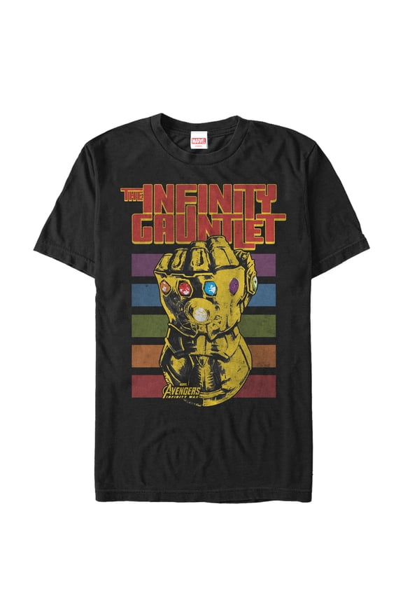 Men's Marvel Avengers: Avengers: Infinity War Rainbow Gauntlet Graphic Tee Black Large