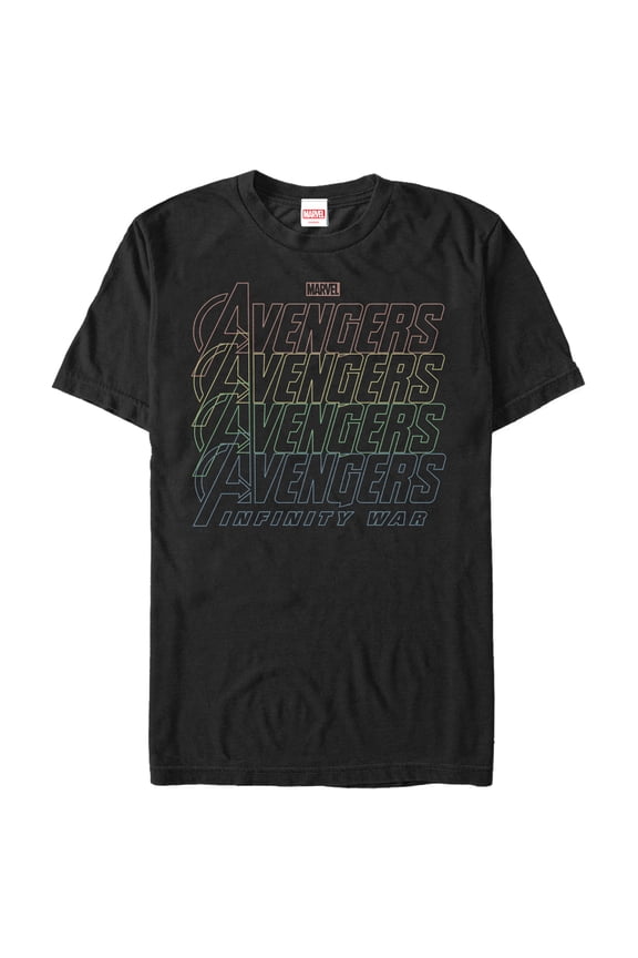 Men's Marvel Avengers: Avengers: Infinity War Rainbow Logo Graphic Tee Black 2X Large