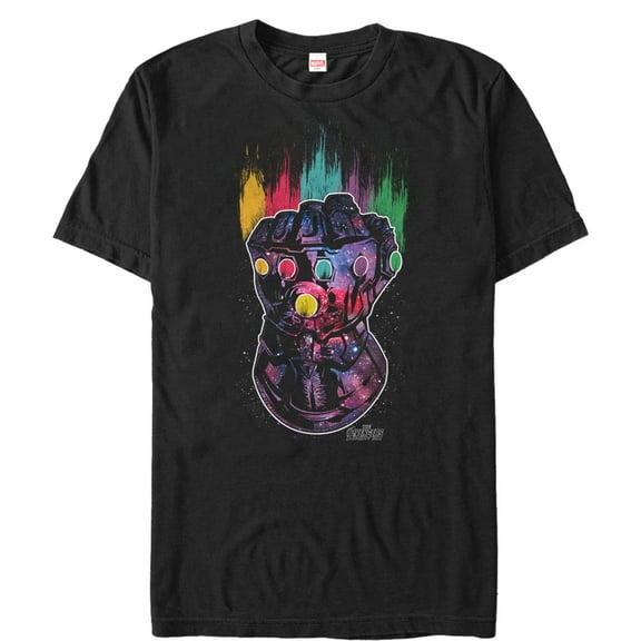 Men's Marvel Avengers: Avengers: Infinity War Rainbow Streak Gauntlet  Graphic Tee Black 5X Large
