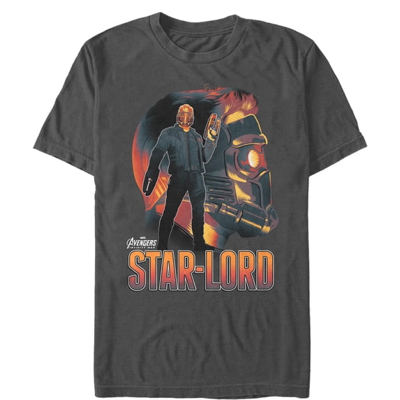 Men's Marvel Avengers: Avengers: Infinity War Star-Lord Portrait Graphic Tee Charcoal Large