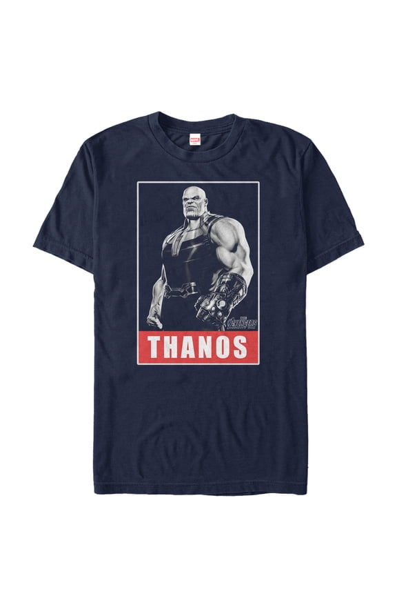 Men's Marvel Avengers: Avengers: Infinity War Thanos Name Graphic Tee Navy Blue Large