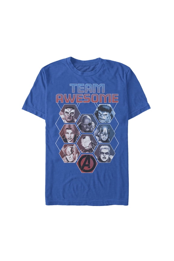 Men's Marvel Avengers Awesome Frame Graphic Tee Royal Blue Medium