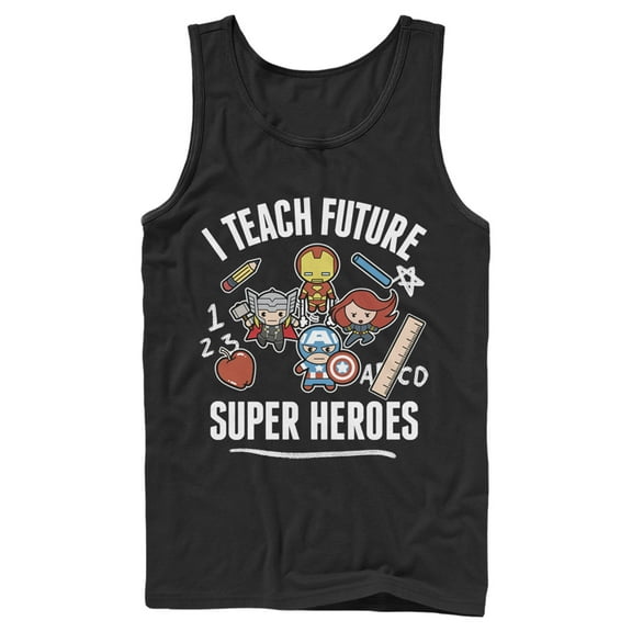 Men's Marvel Avengers Classic I Teach Super Heroes  Tank Top Black Medium