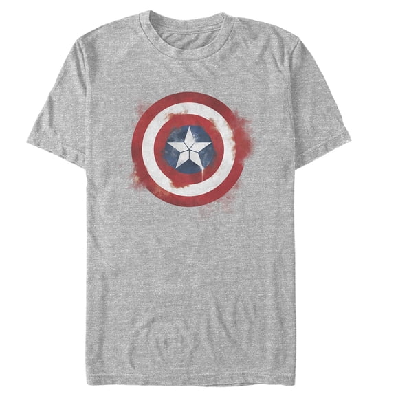 Men's Marvel Avengers: Endgame Cap Smudged Shield Graphic Tee Athletic Heather Small
