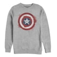 thumbnail image 1 of Men's Marvel Avengers: Endgame Cap Smudged Shield  Sweatshirt Athletic Heather Small, 1 of 3