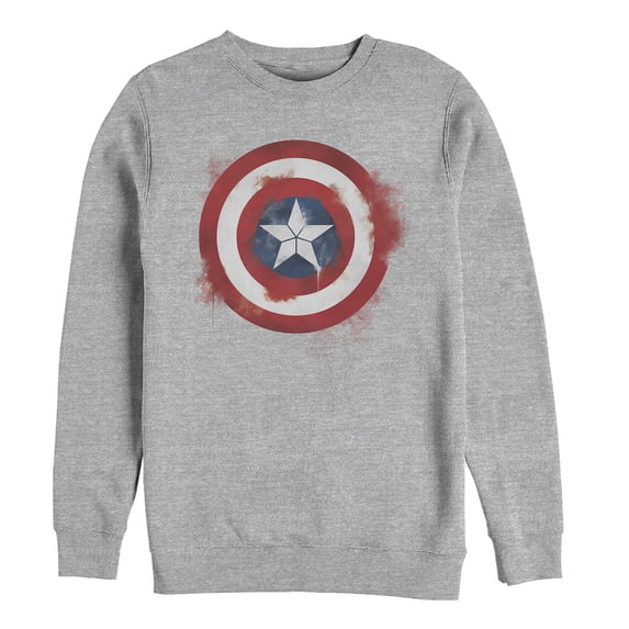 Men's Marvel Avengers: Endgame Cap Smudged Shield Sweatshirt Athletic Heather Small