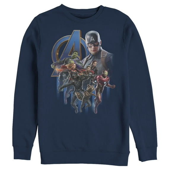 Men's Marvel Avengers: Endgame Captain America's Team Sweatshirt Navy Blue Small