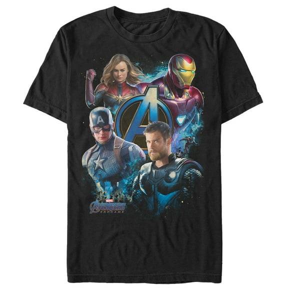 Men's Marvel Avengers: Endgame Four Heroes  Graphic Tee Black Large