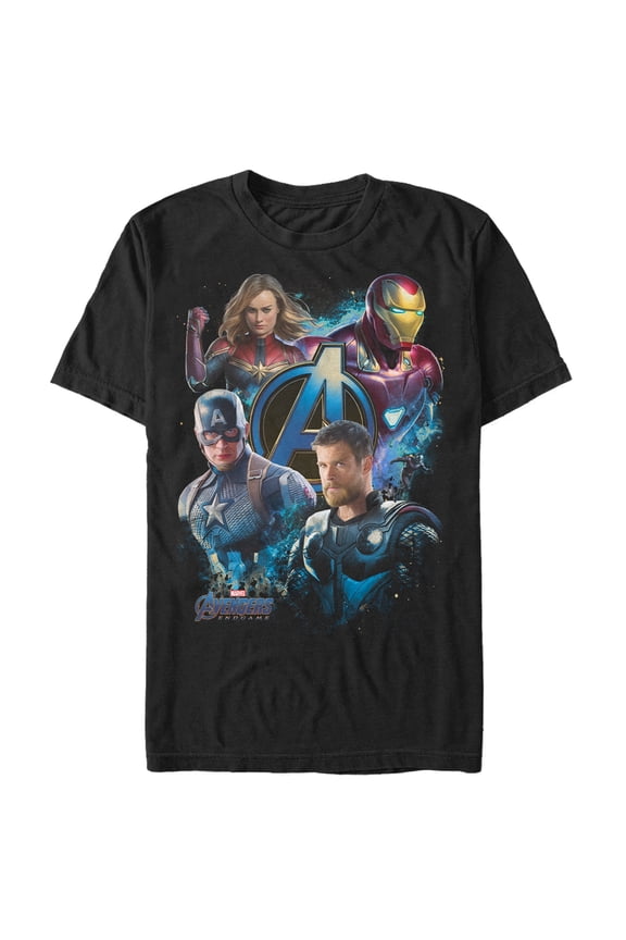 Men's Marvel Avengers: Endgame Four Heroes Graphic Tee Black Medium
