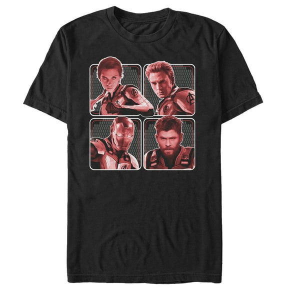 Men's Marvel Avengers: Endgame Four Heroes Grid  Graphic Tee Black Large