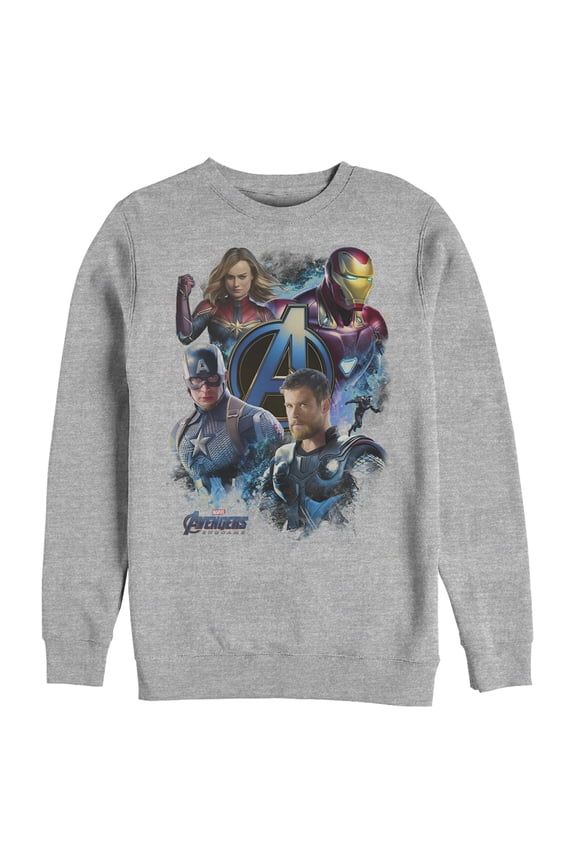 Men's Marvel Avengers: Endgame Four Heroes Sweatshirt Athletic Heather 2X Large