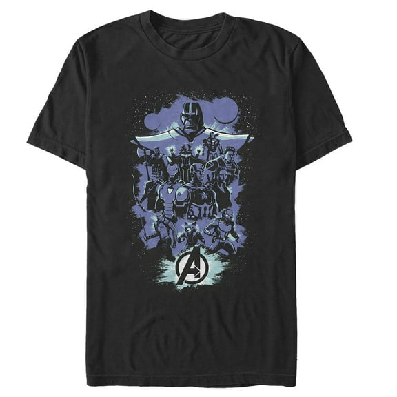 Men's Marvel Avengers: Endgame Galactic Cartoon  Graphic Tee Black Medium