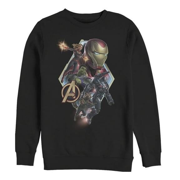 Men's Marvel Avengers: Endgame Hero Diamond Frame Sweatshirt Black Large