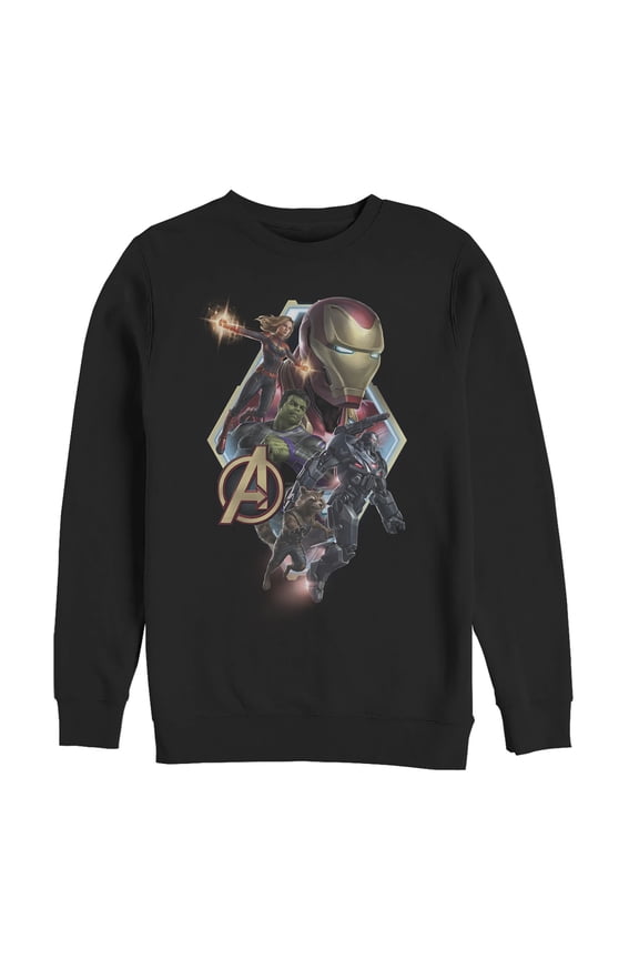 Men's Marvel Avengers: Endgame Hero Diamond Frame Sweatshirt Black Small