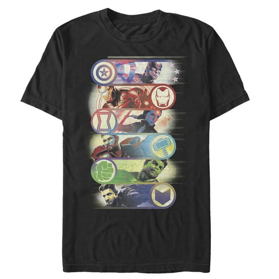 Men's Marvel Avengers: Endgame Hero Swipe Button Graphic Tee Black X Large