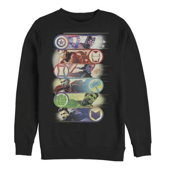 Men's Marvel Avengers: Endgame Hero Swipe Button Sweatshirt Black 3X Large