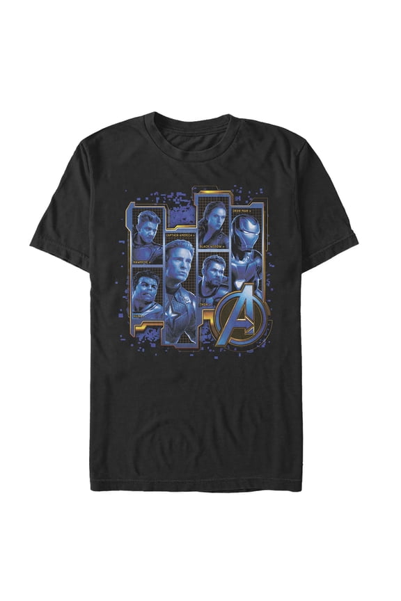 Men's Marvel Avengers: Endgame Hero Tech Frames Graphic Tee Black Small