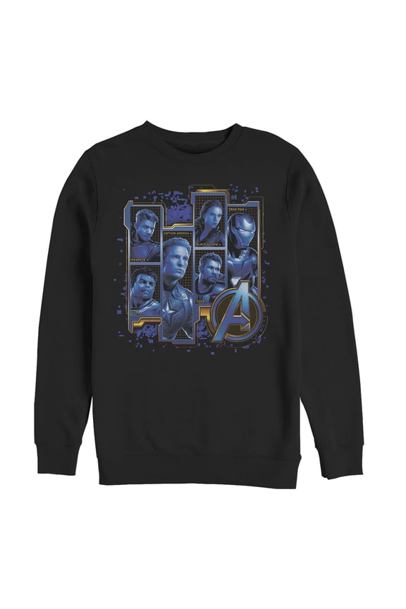 Men's Marvel Avengers: Endgame Hero Tech Frames Sweatshirt Black 3X Large