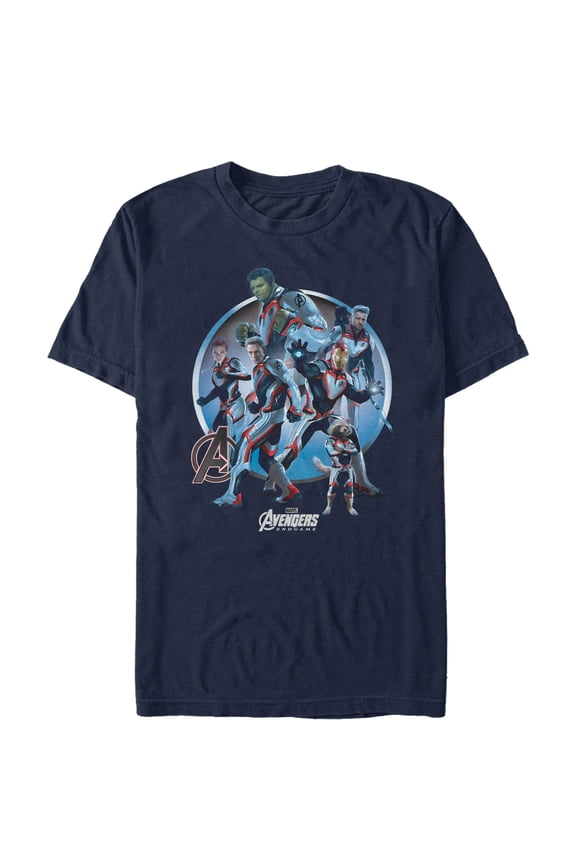 Men's Marvel Avengers: Endgame Heroic Circle  Graphic Tee Navy Blue 3X Large