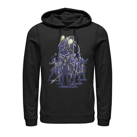 Men's Marvel Avengers: Endgame Heroine Collage Pull Over Hoodie Black Small