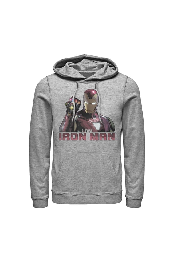 Men's Marvel Avengers: Endgame I Am Iron Man Pull Over Hoodie Athletic Heather X Large